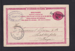 1897 - 10 Ö. Schweden Ganzsache Mit Stempel "Fra Sverige/M.2 Nach Lichtenfels - Absender In Lübeck - Briefe U. Dokumente