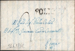 B46 - LETTERA DA FOLIGNO A ROMA 1858 - 1. ...-1850 Vorphilatelie