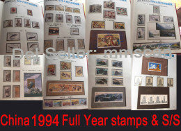 China 1994 Dog Complete Year Collection,including All Full Set Stamps & S/S - Unused Stamps