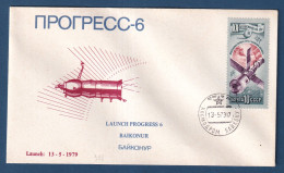 Russie - CCCP - FDC - Premier Jour - Launch Progress 6 - Soyouz - Espace - 1979 - Brieven En Documenten