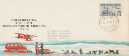 Ross Dependency Commemorating  1st Trans-Antarctic Crossing  2 Signatures  Ca Scott Base 20 JA 1958 (RO178) - Brieven En Documenten