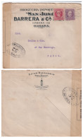 LETTRE. CUBA. 1913. BARRERA & C°. LICOR BALSAMICO. HABANA POUR PARIS. BANDE CENSURE - Cartas & Documentos