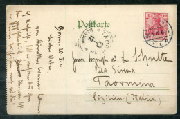 DEUTSCHES REICH - Schiffspost Mittelmeer, Navire, Paquebot, Ship Letter, Stempel TAORMINA-MESSINA - Cartas & Documentos