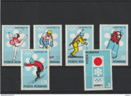 ROUMANIE 1971 JEUX OLYMPIQUES DE SAPPORO Yvert 2652-2657, Michel 2984-2989 NEUF** MNH Cote 4,50 Euros - Nuovi