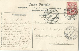 SUISSE CARTE 10c AMBULANT N° 13 POUR ATHIS-MONS ( SEINE ET MARNE ) DE 1905 LETTRE COVER - Storia Postale