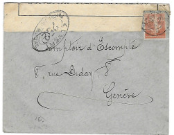 Lettre France Pour Genève - Censurée - Ouvert Par L'Autorité Militaire - 252 - 27 XII 1915 - Bande De Censure Contrôle - Guerre De 1914-18