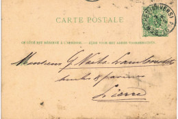 (Lot 01) Entier Postal  N° 45 5 Ct écrite De Berchem Anvers Vers Lierre (format Plus Petit) - Postkarten 1871-1909