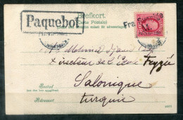 SCHWEDEN - Schiffspost, Navire, Paquebot, Ship Letter, Stempel "Fra Sverige M." + PAQUEBOT Nach Salonique - Brieven En Documenten