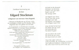 Doodsprentje Burgemeester Assenede En Boekhoute : Edgard Stockman . - Religión & Esoterismo