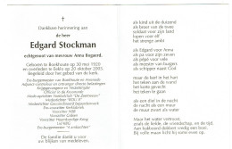 Doodsprentje Burgemeester Assenede En Boekhoute : Edgard Stockman . - Religion & Esotericism