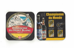 Capsules Ou Plaques De Muselet   SOUS BOCKS   BIÈRE BRASSERIE DU MONT BLANC RECTO VERSO - Sotto-boccale