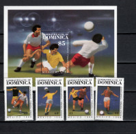 Dominica 1986 Football Soccer World Cup Set Of 4 + S/s MNH - 1986 – Mexique