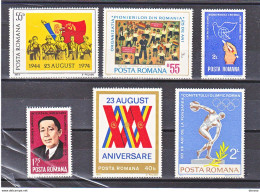 ROUMANIE 1974 Yvert 2834-2835, 2854, 2861-2862, 2878 NEUF** MNH Cote 5 Euros - Unused Stamps
