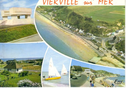 Vierville Sur Mer: :opération Omaha  Beach à Gauche, Le Monument Dédié Aux Forces  Des USA ...suite Au Dos, Timbrée 1980 - Villerville