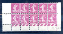 040524  YVERT N° 190 En Coin Daté   Bloc De 10 Avec 4 Variétés Dont Sans Le C - Neufs