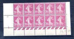 040524  YVERT N° 190 En Coin Daté   Bloc De 10 Avec 4 Variétés Dont Sans Le C - Unused Stamps