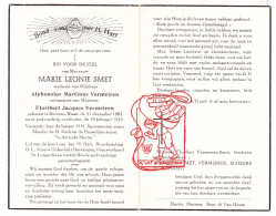 DP Marie Leonie Smet ° Beveren Waas 1885 † 1959 X Alphons Xx Floribert Vermeiren // Scheers Verhaert - Andachtsbilder
