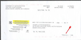 NPAI étiquette REFEX Et Marque De La Machine TABOU " TM0014 / 120 " 85300 Challans 24.12.22 - Sonstige & Ohne Zuordnung