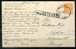 DÄNEMARK - Schiffspost, Navire, Paquebot, Ship Letter, Stempel MALMÖ 1 LBR + FRÅN DANMARK Auf AK Kopenhagen - Brieven En Documenten