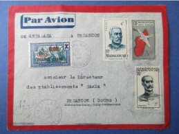 Marcophilie - Enveloppe Par Avion - France - Madagascar Ancienne Colonie - 1948 - Antalaha Vers Besançon - 1921-1960: Période Moderne