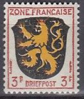 AllBes. Franz.Zone AllgemAusg. 2, Postfrisch **, Mit Abart: Oben E Und F Verbunden, Wappen, 1945 - Emisiones Generales