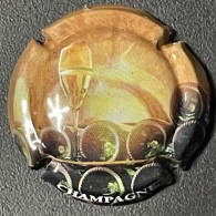 172 - Générique 660 - Champagne Sur Contour, Verre Sur Bouteilles, Polychrome Capsule De Champagne - Autres & Non Classés