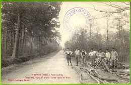 CPA 27 VERNON Eure - Forêt De BIZY - FORESTIERS BELGES Au Travail Sur La Route De Blaru ° A. Lavergne - Vernon
