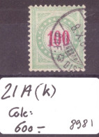 TAXE VERT-BLEU  - No 21A (K)  OBLITERE   - COTE: 600.- - Portomarken