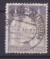 Alliierte Besetzung Amerikanische & Britische Zone 1948 Mi. 98 B, 2 DM Type I Deluxe BAU NAUHEIM 1949 Cancel !! - Oblitérés