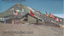 USA Air Polarogramme McMurdo Flags Of Antarctic Treaty Nations Unused (RO183) - Estaciones Científicas
