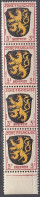 AllBes. Franz.Zone AllgemAusg. 2 I: Ecke Links Oben Offen, 4erStreifen, Postfrisch **, Wappen, 1945 - Amtliche Ausgaben