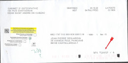 NPAI étiquette REFEX Et Marque De La Machine TABOU " TL0057 / 4 " 86100 Chatellerault 24.12.22 - Autres & Non Classés