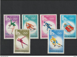 ROUMANIE 1980 JEUX OLYMPIQUES DE LAKE PLACID Yvert 3241-3246, Michel 3666-3671 NEUF** MNH Cote 4 Euros - Unused Stamps