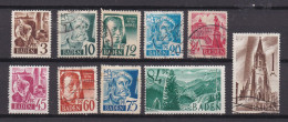 GERMANY, Allied Occupation, 1945, Cancelled Stamp(s) Personlities + Buildings, MI 16-291=13   #13415, 9 Values Only - Other & Unclassified