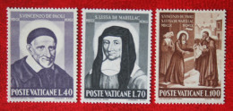 READ  300 Anniv Vinzenz Of Paul And Louise Marillac 1960 Mi 360-362 Yv 313-315 POSTFRIS MNH ** VATICANO VATICAN VATICAAN - Unused Stamps