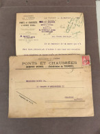 Enveloppe Et Lettre / Ponts Et Chaussées / Touvet / Isère / 1936 - 1900 – 1949