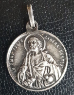 Médaille Religieuse De Protection Contre La Peste XIXe Argenté "Saint Roch" Religious Medal - Religione & Esoterismo