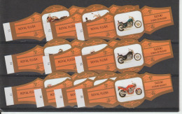 Reeks 1004  Motoren   1-10    ,10  Stuks Compleet      , Sigarenbanden Vitolas , Etiquette - Sigarenbandjes