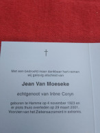 Doodsprentje Jean Van Moeseke / Hamme 4/11/1923 - 29/3/2001 ( Irène Coryn ) - Religión & Esoterismo