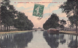 AUBERVILLIERS VUE PITTORESQUE DU CANAL ET DU PONT DE STAINE 1914 - Aubervilliers