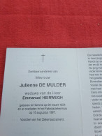 Doodsprentje Julienne De Mulder / Hamme 20/3/1924 - 15/8/1997 ( Emmanuel Heirwegh ) - Religión & Esoterismo