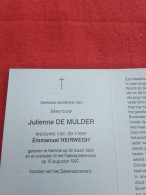 Doodsprentje Julienne De Mulder / Hamme 20/3/1924 - 15/8/1997 ( Emmanuel Heirwegh ) - Religione & Esoterismo