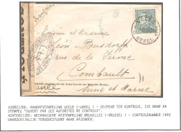 TP 430 S/L.Obl Uccle 11/7/1945 > France Censure CONTRÔLE L.L.Y. Retour Belgique ? 24/7/1945 - Cartas & Documentos