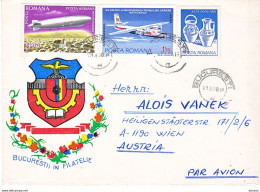 ROUMANIE 1990 LETTRE PAR AVION POUR VIENNE AUTRICHE Tmbres Avions - Briefe U. Dokumente