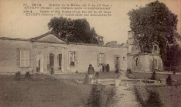 BATAILLE DE LA MARNE _ LOT DE 2 CARTES  ETREPY . LE CHATEAU APRES LE BOMBARDEMENT. NETTANCOURT . INTERIEUR DE L ' EGLISE - Weltkrieg 1914-18