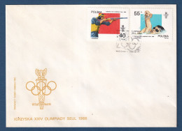 Pologne - Sur Lettre - Jeux Olympiques - 1988 - Brieven En Documenten