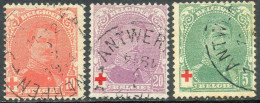 Belgium, Belgien, 1914, Red Cross, King Albert, Cpl. Set Of 3 - Sonstige & Ohne Zuordnung