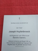 Doodsprentje Joseph Huylenbroeck / Hamme 26/4/1921 - 12/1/1997 ( Mariette Saerens ) - Religion & Esotérisme