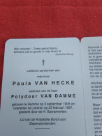 Doodsprentje Paula Van Hecke / Hamme 3/9/1906 Lokeren 23/2/1997 ( Polydoor Van Damme ) - Religion &  Esoterik