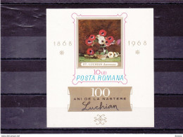 ROUMANIE 1968 Peinture De Fleurs Par Luchian Yvert BF 67, Michel Block 66 NEUF** MNH Cote Yv 18,50 Euros - Blocks & Kleinbögen